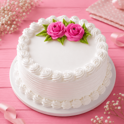 Roses on Vanilla Cake