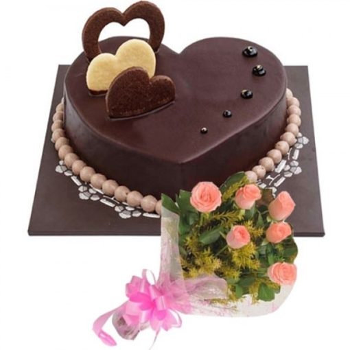 choco heart with roses