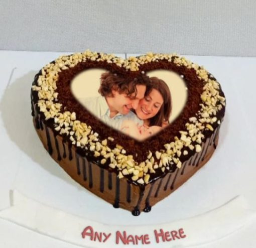 Heart Shaped Choco Forest Photo Cake