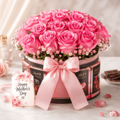 Big Pink Roses Arranged For Mother’s Day