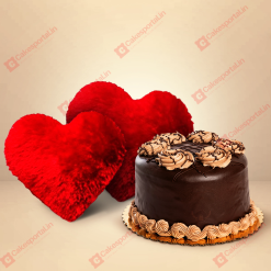 Chocolaty Cake & Hearty Pillow for Her
