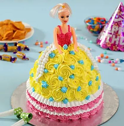 Barbie Dressed with Roses Cake