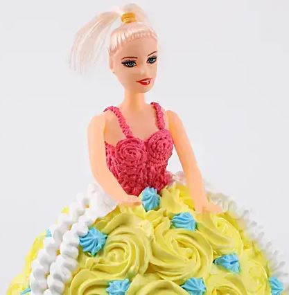 Barbie Dressed with Roses Cake2