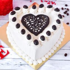 Coffee Flavoured Heart Shaped Cake