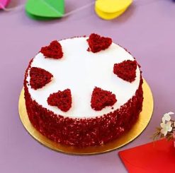 Creamy Red Velvet Hearts Cake