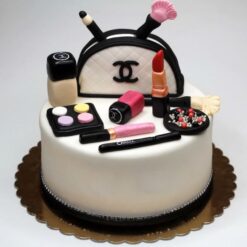 Messy Branded Makeup Kit Cake