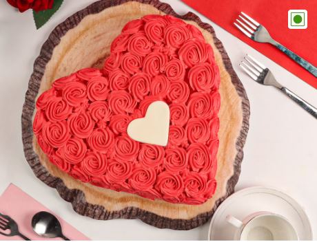 Rosy Heart In Red Velvet Flavour1