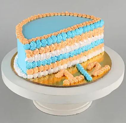 Bordered 1/2 Designed Cake