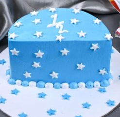 Cloudy Stars Half Cut Cake