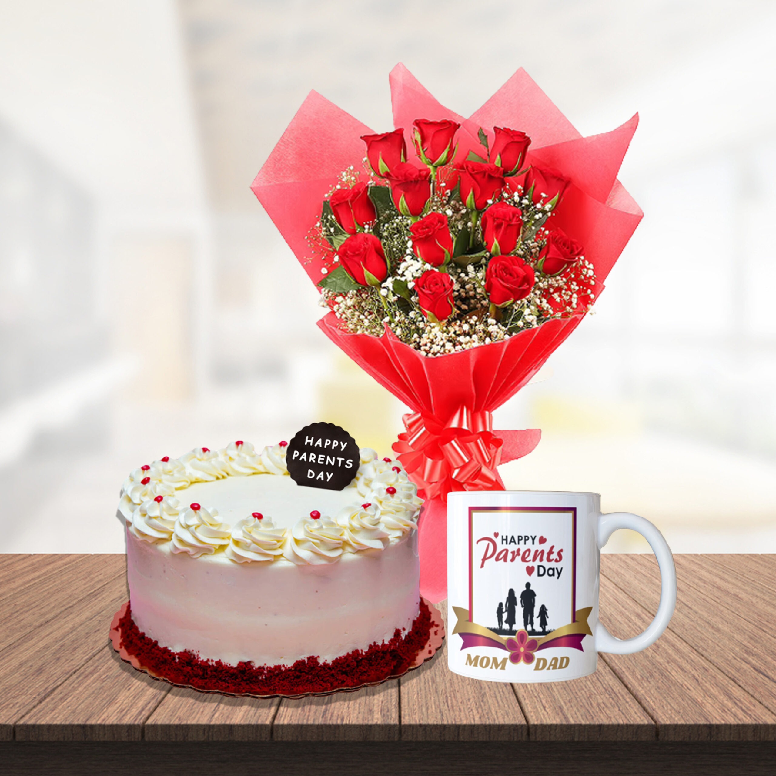 Bouquet of 25 Mix Roses with Butterscotch Cake Half Kg : Gift/Send QFilter  Gifts Online HD1061925 |IGP.com