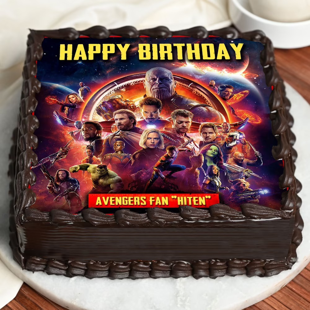 Round Wanors Avengers Cake, Packaging Type: Box