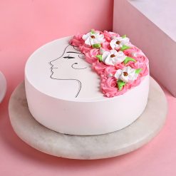 Pink Bloom Women's Day Cake