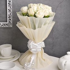 White Roses Bouquet For Mom