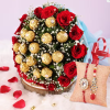 Ferrero Rocher & Roses Bunch With Rakhi