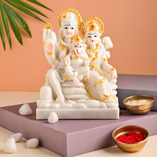 Marble Shiva Family Idol