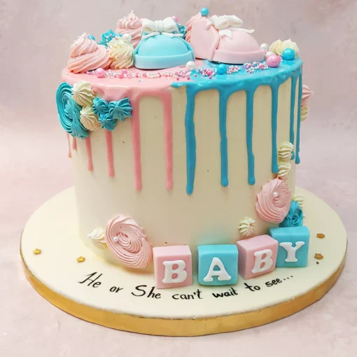 Designer He Or She Baby Shower Cake2