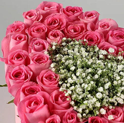 Karwa Chauth Pink Heart Roses Box 5