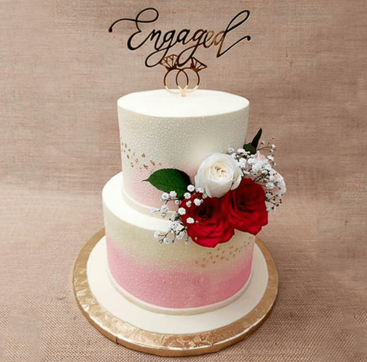 Order Engagement Spacer Theme Cake Online From CREAM AND SPICY,Bhubaneswar