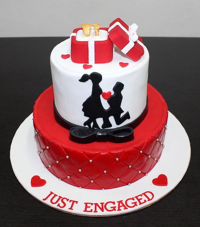 Engagement theme cake #0005 – THE BROWNIE STUDIO
