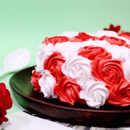 Red & White Roses Cake3