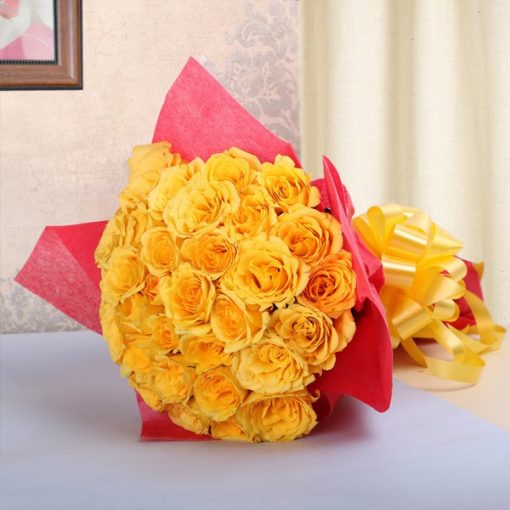 Yellow Roses Bunch For Friends