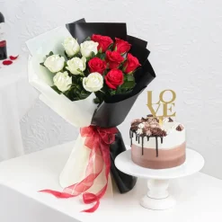 Romantic Bliss Bouquet & Sweet Treats Combo