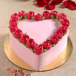 Romantic Rose Heart Cake