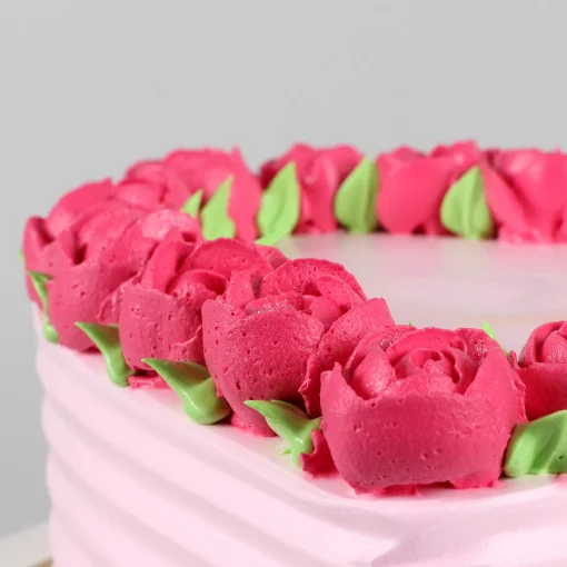 Romantic Rose Heart Cake3