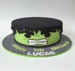 Angry Hulk Fondant Cake