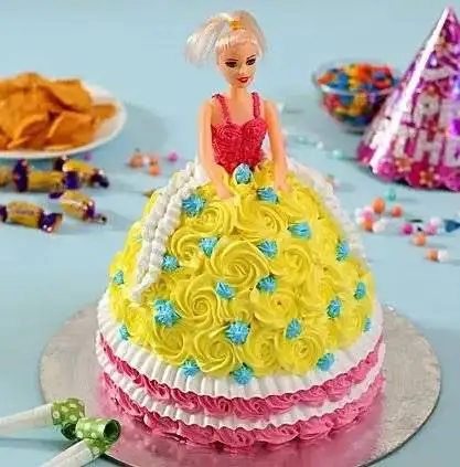 Barbie Dressed with Roses Cake