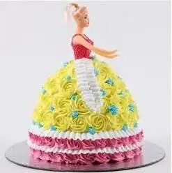Barbie Dressed with Roses Cake - Image 3