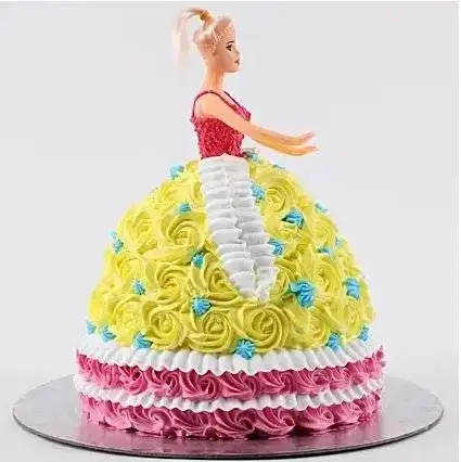 Barbie Dressed with Roses Cake - Image 3
