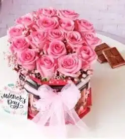 Big Pink Roses Arranged For Mother's Day