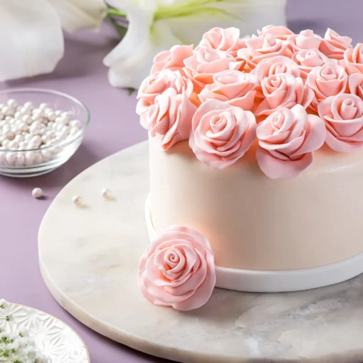 Blooming Chocolate Fondant Floral Cake - Image 3