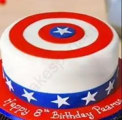 Alternative view of Captain America Birthday Cake