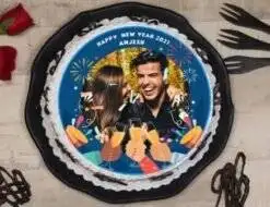 Alternative view of Choco Vanilla Designe Photo Cake