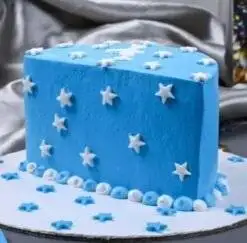 Alternative view of Cloudy Stars Half Cut Cake
