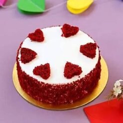 Creamy Red Velvet Hearts Cake