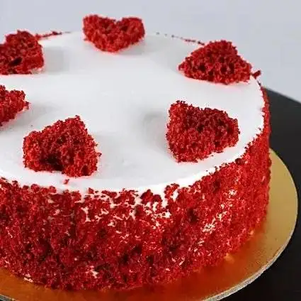 Creamy Red Velvet Hearts Cake - Image 3