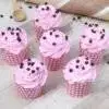 Cup Cakes of Choco Chips Decorated on Strawberry