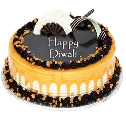 Round Caramel Diwali Cake