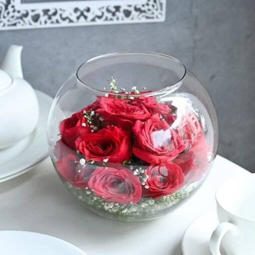 Red Roses In a Glass Vase - Image 3