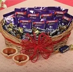 Dairy Milk Basket with Diyas