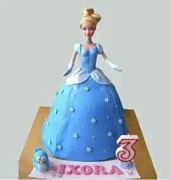 Designer Barbie Fondant  Finishing Cake