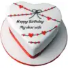 Heart shape birthday cake design for wife