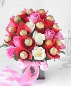 Pink & White Arranged with Rochers