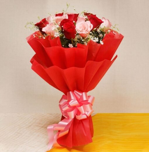 Red and Pink Roses Bunch