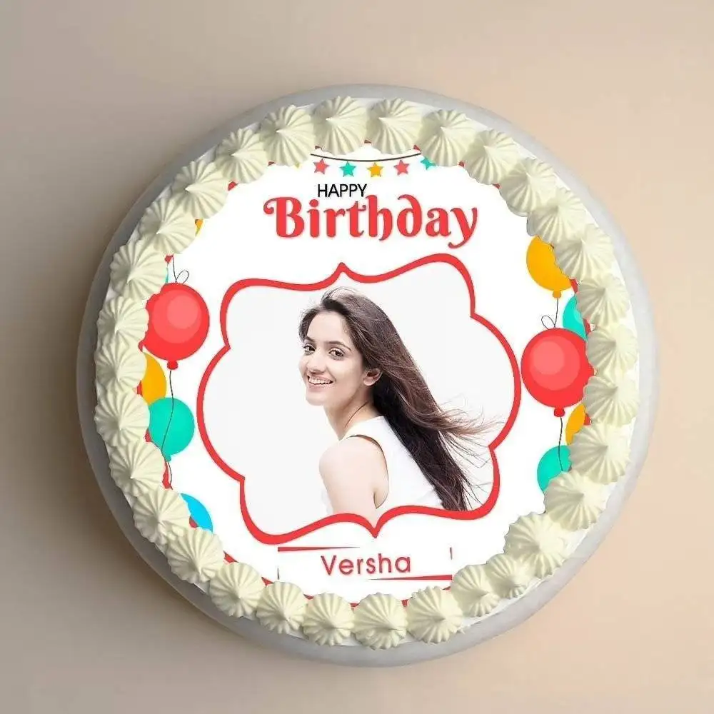 Round Birthday Photo Cake - Image 2