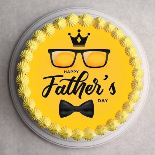 Round Tasty Fathers Day Photo Cake - Image 2