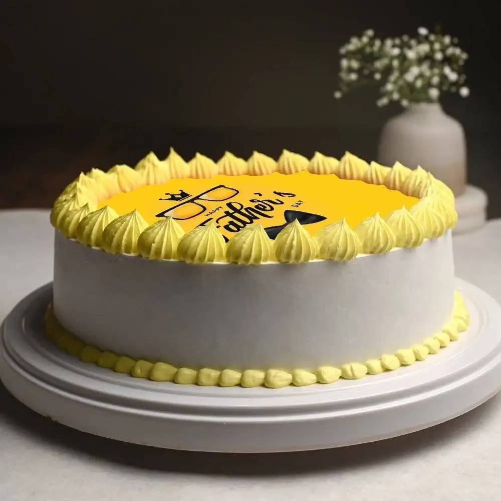 Round Tasty Fathers Day Photo Cake - Image 3
